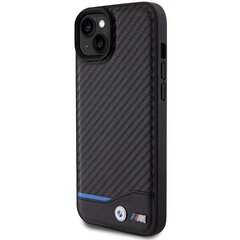 BMW BMHCP15M22NBCK iPhone 15 Plus 6.7" czarny|black Leather Carbon цена и информация | Чехлы для телефонов | pigu.lt