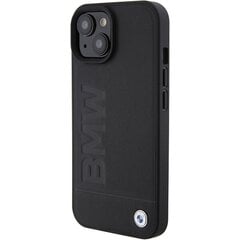 BMW BMHCP15SSLLBK iPhone 15 6.1" czarny|black Leather Hot Stamp цена и информация | Чехлы для телефонов | pigu.lt