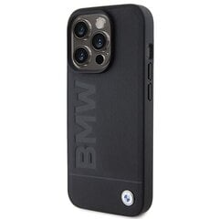 BMW BMHMP15LSLLBK iPhone 15 Pro 6.1" czarny|black MagSafe Leather Hot Stamp цена и информация | Чехлы для телефонов | pigu.lt