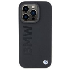 BMW BMHMP15XSLLBK iPhone 15 Pro Max 6.7" czarny|black MagSafe Leather Hot Stamp цена и информация | Чехлы для телефонов | pigu.lt