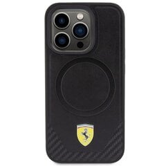 Ferrari FEHMP15LPTEK iPhone 15 Pro 6.1" czarny|black hardcase Carbon Metal Logo MagSafe цена и информация | Чехлы для телефонов | pigu.lt