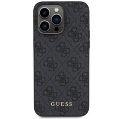 Guess GUHCP15LG4GFGR iPhone 15 Pro 6.1" szary|grey hard case 4G Metal Gold Logo цена и информация | Чехлы для телефонов | pigu.lt