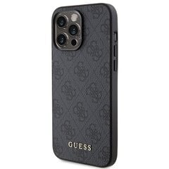 Guess GUHCP15LG4GFGR iPhone 15 Pro 6.1" szary|grey hard case 4G Metal Gold Logo цена и информация | Чехлы для телефонов | pigu.lt