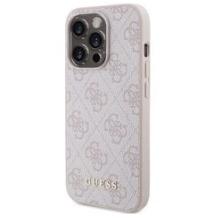 Guess GUHCP15LG4GFPI iPhone 15 Pro 6.1" pink hard case 4G Metal Gold Logo цена и информация | Чехлы для телефонов | pigu.lt