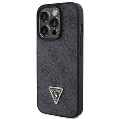 Guess GUHCP15LP4TDPK iPhone 15 Pro 6.1" czarny|black hardcase Leather 4G Diamond Triangle цена и информация | Чехлы для телефонов | pigu.lt