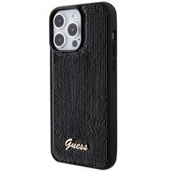 Guess GUHCP15LPSFDGSK iPhone 15 Pro 6.1" czarny|black hardcase Sequin Script Metal цена и информация | Чехлы для телефонов | pigu.lt