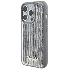 Guess GUHCP15LPSFDGSS iPhone 15 Pro 6.1" srebrny|silver hardcase Sequin Script Metal цена и информация | Чехлы для телефонов | pigu.lt
