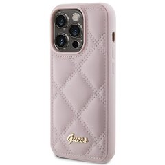 Guess GUHCP15LPSQSQSP iPhone 15 Pro 6.1" różowy|pink hardcase Quilted Metal Logo цена и информация | Чехлы для телефонов | pigu.lt