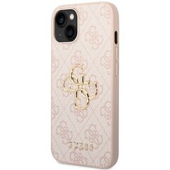 Guess GUHCP15S4GMGPI iPhone 15 6.1" розовый жесткий чехол 4G Большой металлический логотип цена и информация | Чехлы для телефонов | pigu.lt