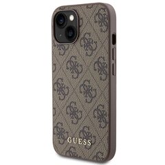 Guess GUHCP15SG4GFBR iPhone 15 6.1" brązowy|brown hard case 4G Metal Gold Logo цена и информация | Чехлы для телефонов | pigu.lt