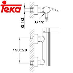 Смеситель для ванны Teka Vita 402K цена и информация | Смесители | pigu.lt