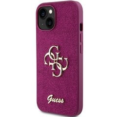 Guess GUHCP15SHG4SGU iPhone 15 6.1" fioletowy|purple hardcase Glitter Script Big 4G цена и информация | Чехлы для телефонов | pigu.lt