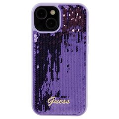 Guess GUHCP15SPSFDGSU iPhone 15 6.1" fioletowy|purple hardcase Sequin Script Metal цена и информация | Чехлы для телефонов | pigu.lt