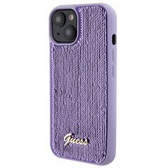 Guess GUHCP15SPSFDGSU iPhone 15 6.1" fioletowy|purple hardcase Sequin Script Metal цена и информация | Чехлы для телефонов | pigu.lt