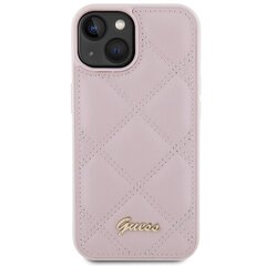 Guess GUHCP15SPSQSQSP iPhone 15 6.1" różowy|pink hardcase Quilted Metal Logo цена и информация | Чехлы для телефонов | pigu.lt
