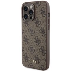 Guess GUHCP15XG4GFBR iPhone 15 Pro Max 6.7" brązowy|brown hard case 4G Metal Gold Logo цена и информация | Чехлы для телефонов | pigu.lt