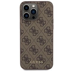 Guess GUHCP15XG4GFBR iPhone 15 Pro Max 6.7" brązowy|brown hard case 4G Metal Gold Logo цена и информация | Чехлы для телефонов | pigu.lt