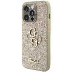 Guess GUHCP15XHG4SGD iPhone 15 Pro Max 6.7" złoty|gold hardcase Glitter Script Big 4G цена и информация | Чехлы для телефонов | pigu.lt
