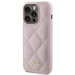 Guess GUHCP15XPSQSQSP iPhone 15 Pro Max 6.7" różowy|pink hardcase Quilted Metal Logo цена и информация | Чехлы для телефонов | pigu.lt
