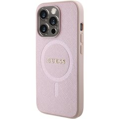 Guess GUHMP15XPSAHMCP iPhone 15 Pro Max 6.7" różowy|pink hardcase Saffiano MagSafe цена и информация | Чехлы для телефонов | pigu.lt