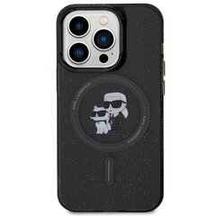 Karl Lagerfeld KLHMP15LHGKCNOK iPhone 15 Pro 6.1" czarny|black hardcase Karl&Choupette Glitter MagSafe цена и информация | Чехлы для телефонов | pigu.lt