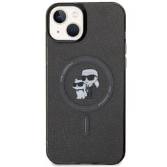 Karl Lagerfeld KLHMP15SHGKCNOK iPhone 15 6.1" czarny|black hardcase Karl&Choupette Glitter MagSafe цена и информация | Чехлы для телефонов | pigu.lt