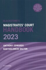 Blackstone's Magistrates' Court Handbook 2023 kaina ir informacija | Ekonomikos knygos | pigu.lt