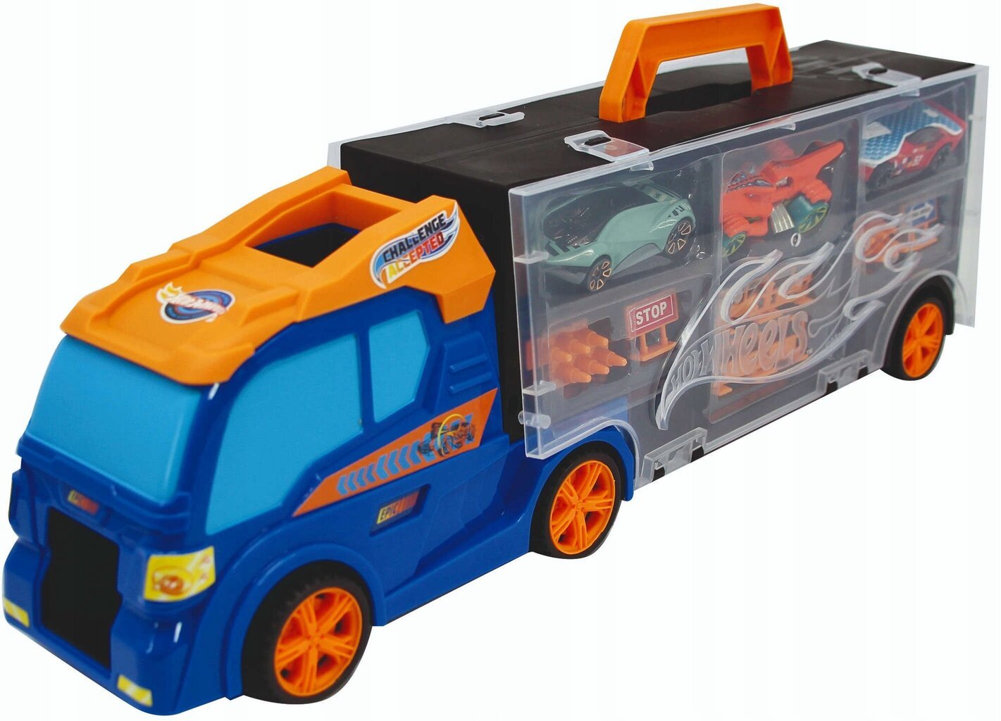 Žaislinis sunkvežimis su priedais Hot Wheels Truck Transporter kaina ir informacija | Žaislai berniukams | pigu.lt