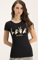 Love Moschino marškinėliai moterims, juodi kaina ir informacija | Marškinėliai moterims | pigu.lt
