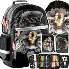 Mokyklinė kuprinė su priedais Paso Avengers Invincible AV22II-116, 3 d.ių kaina ir informacija | Kuprinės mokyklai, sportiniai maišeliai | pigu.lt
