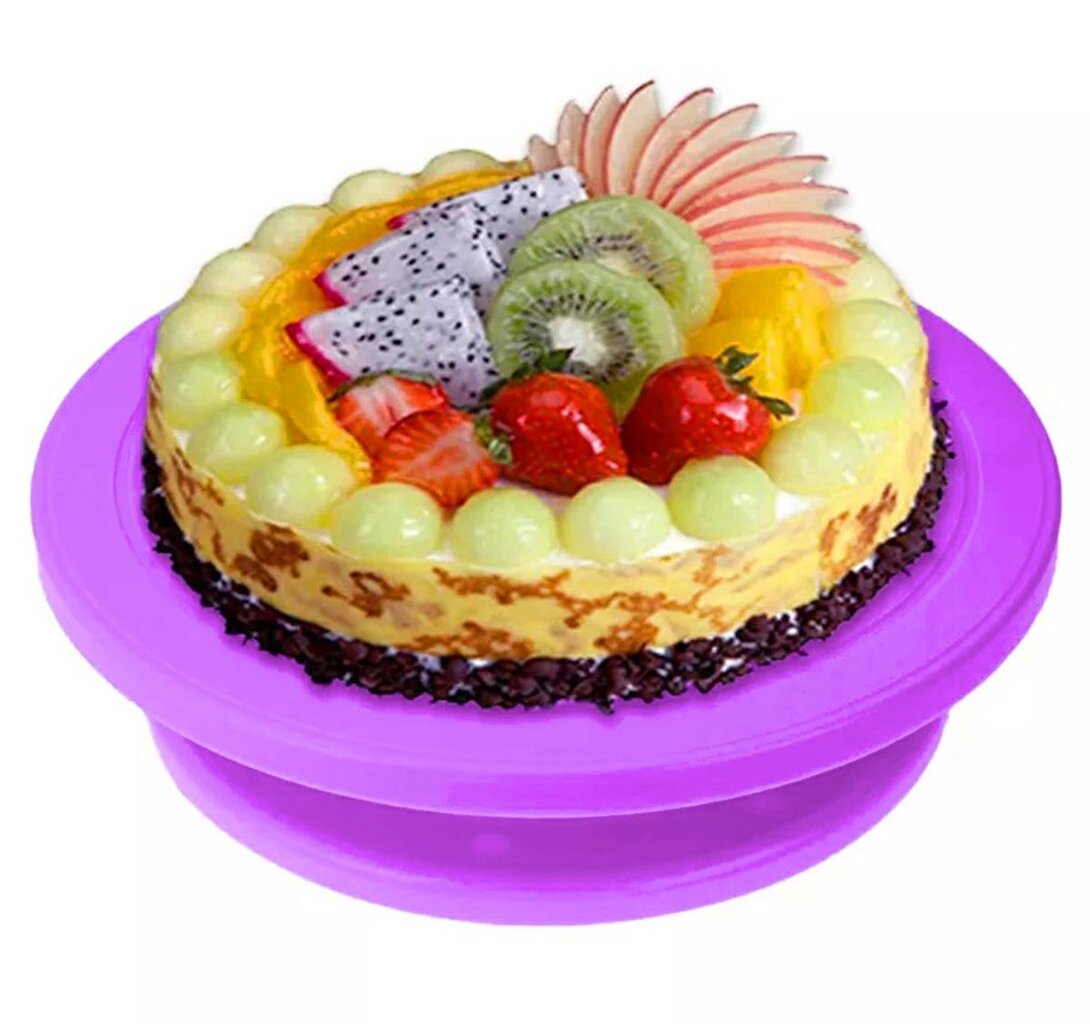 Besisukanti lėkštė tortams dekoruoti, violetinė kaina ir informacija | Virtuvės įrankiai | pigu.lt