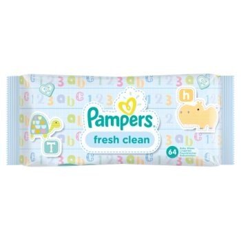 Drėgnos servetėlės PAMPERS Fresh Clean, 64 vnt. цена и информация | Drėgnos servetėlės, paklotai | pigu.lt