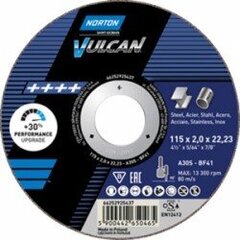 Диск отрезной Norton Vulcan 41-230x2,0x22,23 A30S цена и информация | Механические инструменты | pigu.lt