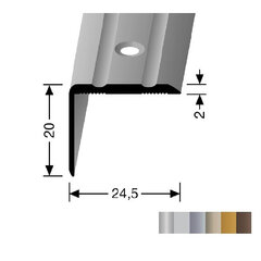 Алюминиевый профиль для отделки углов BEST 235, Kuberit, 270 cм, цвета нержавеющей стали цена и информация | Профили соединения | pigu.lt