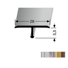 Алюминиевый профиль для соединения покрытий EB 293 F4 Kuberit, серебристого цвета цена и информация | Профили соединения | pigu.lt