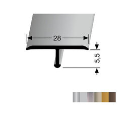 Profilis aliuminis, dangų sujungimui EB 293 F6 Kuberit, 270cm, bronzos spalvos kaina ir informacija | Sujungimo profiliai | pigu.lt