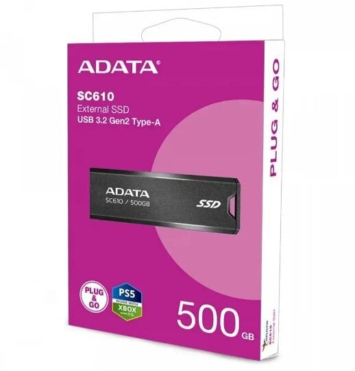 Adata SC610 kaina ir informacija | Išoriniai kietieji diskai (SSD, HDD) | pigu.lt