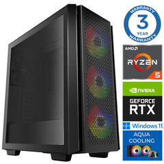 Компьютер INTOP AQUA Ryzen 5 7600X 16GB DDR5 2TB SSD M.2 NVME RTX4060Ti 8GB WIN11 цена и информация | Стационарные компьютеры | pigu.lt