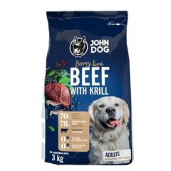 John Dog Berry su jautiena ir kriliumi, 3 kg kaina ir informacija | Sausas maistas šunims | pigu.lt