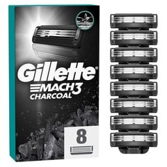 Skustuvo galvutės vyrams Gillette Mach3 Charcoal, 8 vnt. kaina ir informacija | Skutimosi priemonės ir kosmetika | pigu.lt