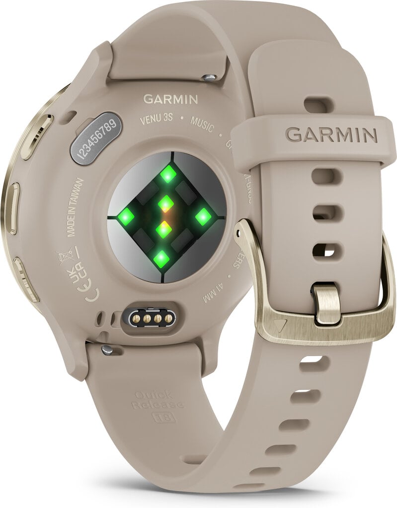 Garmin Venu® 3S Soft Gold Stainless Steel Bezel with French Gray Case and Silicone Band kaina ir informacija | Išmanieji laikrodžiai (smartwatch) | pigu.lt