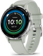 Garmin Venu® 3S Silver Stainless Steel Bezel with Sage Gray Case and Silicone Band