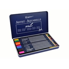 Akvarelinių pieštukų rinkinys metalinėje dėžutėje Lean, 12vnt. kaina ir informacija | Piešimo, tapybos, lipdymo reikmenys | pigu.lt