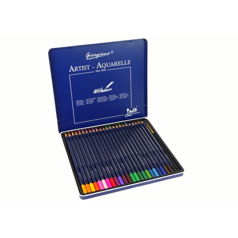 Akvarelinių pieštukų rinkinys metalinėje dėžutėje Lean, 24vnt. kaina ir informacija | Piešimo, tapybos, lipdymo reikmenys | pigu.lt