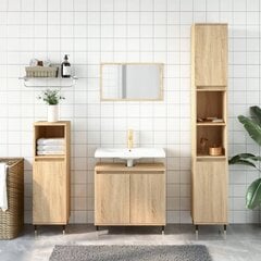 3-ių dalių vonios spintelių komplektas vidaXL, rudas цена и информация | Комплекты в ванную | pigu.lt