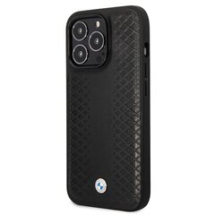 BMW BMHCP14L22RFGK iPhone 14 Pro 6.1" czarny|black Leather Diamond Pattern цена и информация | Чехлы для телефонов | pigu.lt