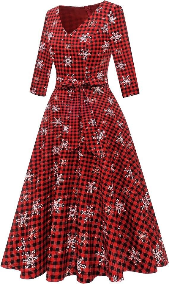 Suknelė moterims Bbonlinedress, raudona/juoda kaina ir informacija | Suknelės | pigu.lt