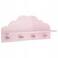 Lentyna rožinis debesėlis su 4 kabliukais kaina ir informacija | Vaikiškos lentynos | pigu.lt