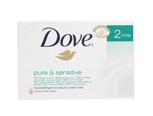 Мыло Dove Pure & Sensitive 2x100 гр цена и информация | Мыло | pigu.lt