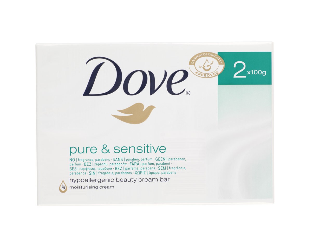 Muilas Dove Pure & Sensitive 2x100 g цена и информация | Muilai | pigu.lt